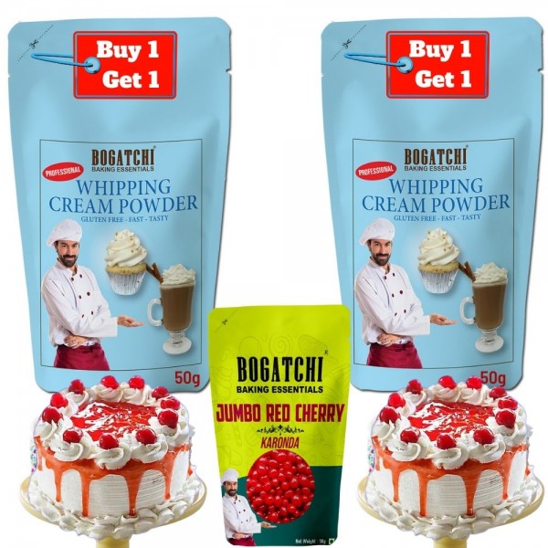 WHIPPING CREAM FOR CAKE - 50G, BUY 1 GET 1 + FREE JUMBO Cherry Karonda (50G)